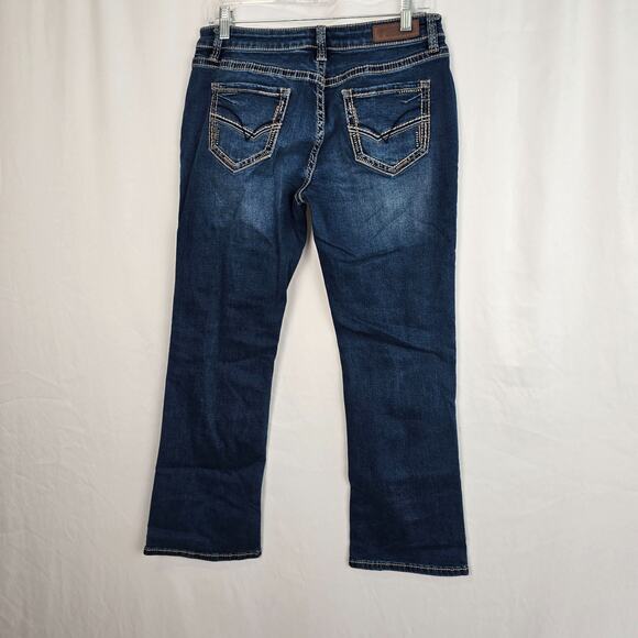 Rock & Roll Denim Boyfriend Jeans Women's 28 x 30 (30 x 28) Blue Dark Wash - Picture 10 of 16